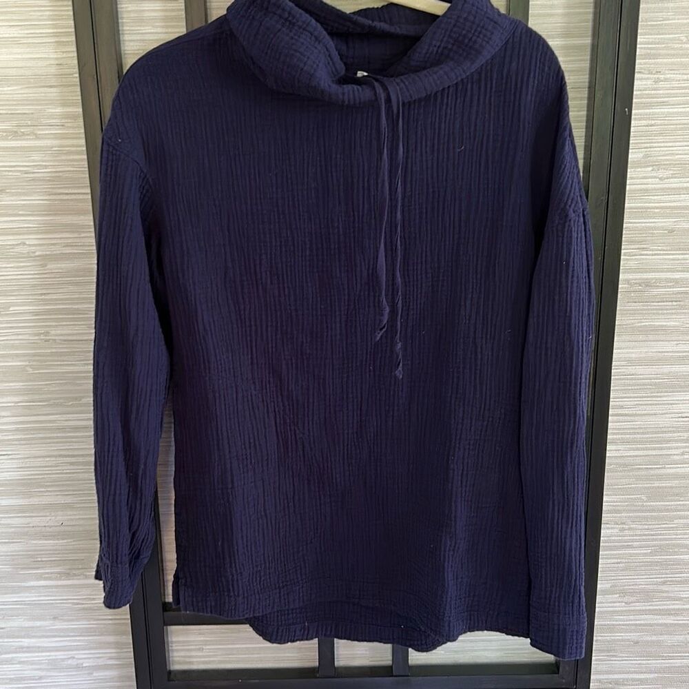 Caslon navy gauze nautical sweatshirt top size S